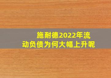 施耐德2022年流动负债为何大幅上升呢