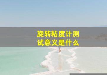 旋转粘度计测试意义是什么