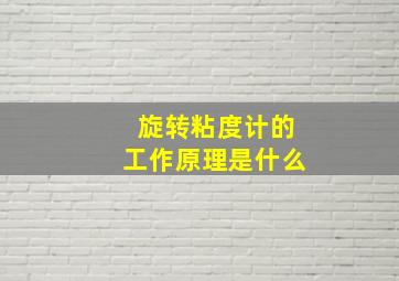 旋转粘度计的工作原理是什么