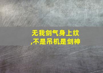 无我剑气身上纹,不是吊机是剑神