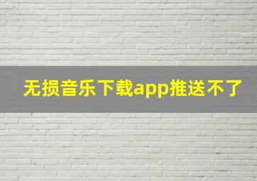 无损音乐下载app推送不了