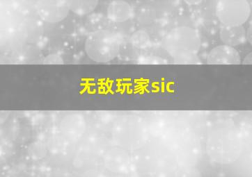 无敌玩家sic