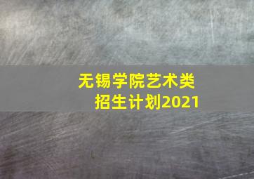 无锡学院艺术类招生计划2021