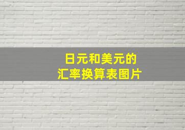 日元和美元的汇率换算表图片