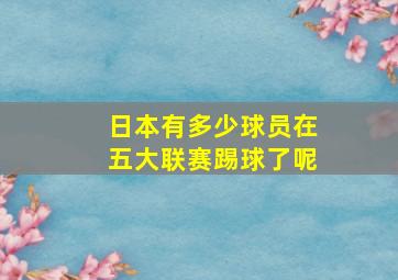 日本有多少球员在五大联赛踢球了呢