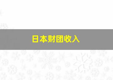 日本财团收入