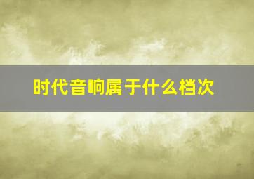 时代音响属于什么档次