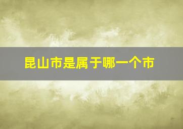 昆山市是属于哪一个市