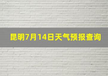 昆明7月14日天气预报查询