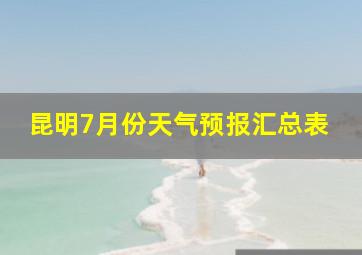 昆明7月份天气预报汇总表