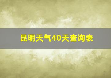 昆明天气40天查询表