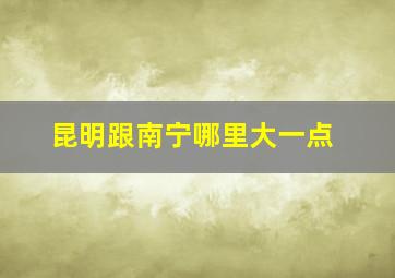 昆明跟南宁哪里大一点