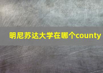 明尼苏达大学在哪个county