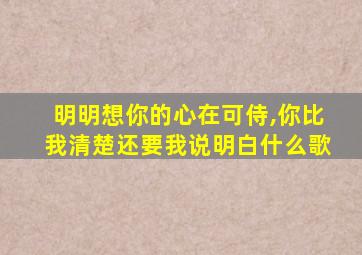 明明想你的心在可侍,你比我清楚还要我说明白什么歌