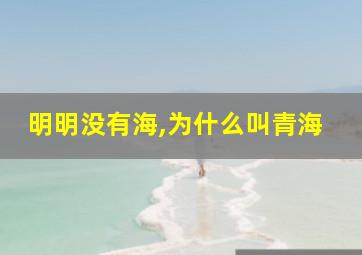 明明没有海,为什么叫青海