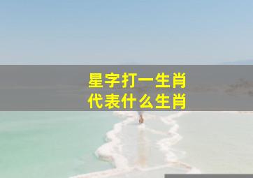 星字打一生肖代表什么生肖