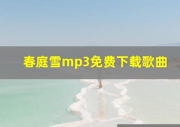 春庭雪mp3免费下载歌曲