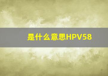 是什么意思HPV58