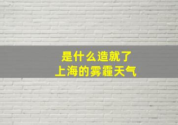 是什么造就了上海的雾霾天气