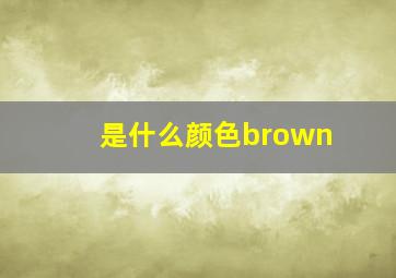 是什么颜色brown