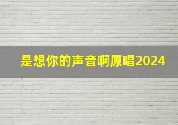 是想你的声音啊原唱2024