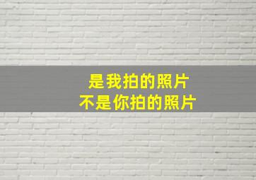 是我拍的照片不是你拍的照片