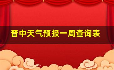 晋中天气预报一周查询表