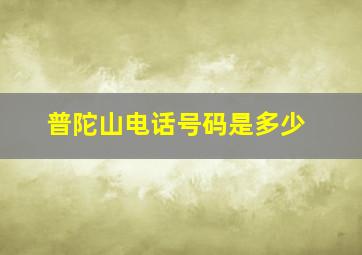 普陀山电话号码是多少