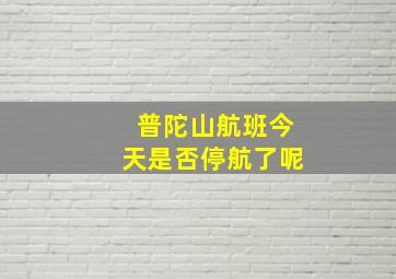 普陀山航班今天是否停航了呢