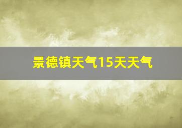 景德镇天气15天天气