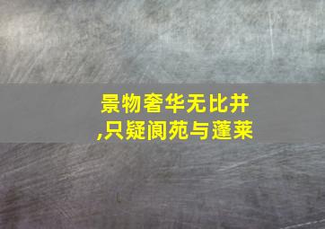 景物奢华无比并,只疑阆苑与蓬莱