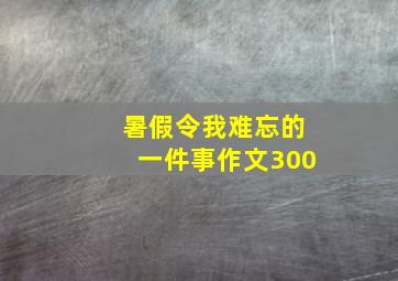 暑假令我难忘的一件事作文300