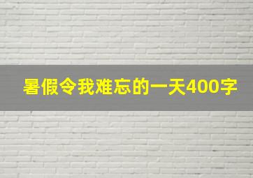 暑假令我难忘的一天400字