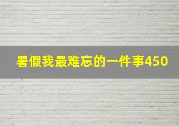 暑假我最难忘的一件事450