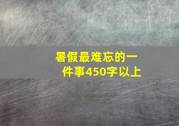 暑假最难忘的一件事450字以上