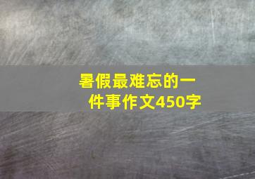 暑假最难忘的一件事作文450字