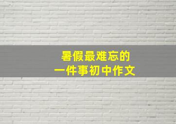 暑假最难忘的一件事初中作文