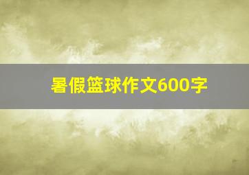 暑假篮球作文600字