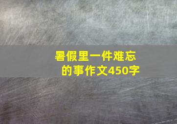 暑假里一件难忘的事作文450字