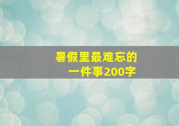 暑假里最难忘的一件事200字