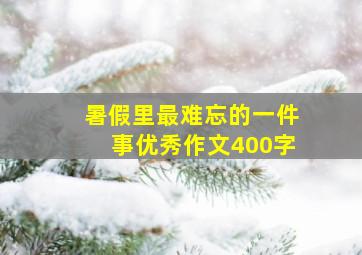 暑假里最难忘的一件事优秀作文400字