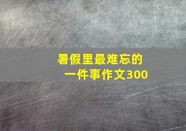 暑假里最难忘的一件事作文300