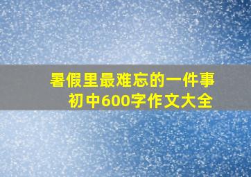 暑假里最难忘的一件事初中600字作文大全