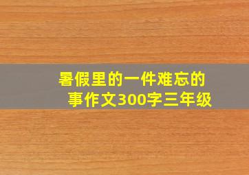 暑假里的一件难忘的事作文300字三年级