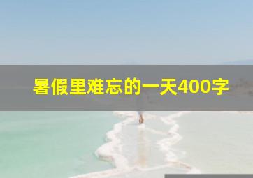 暑假里难忘的一天400字