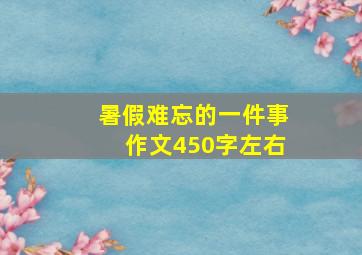 暑假难忘的一件事作文450字左右