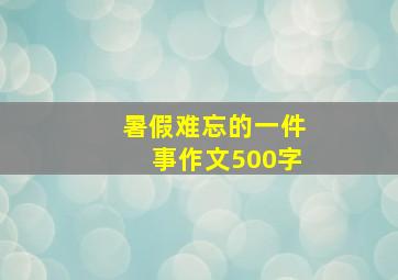 暑假难忘的一件事作文500字