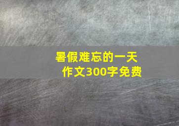 暑假难忘的一天作文300字免费