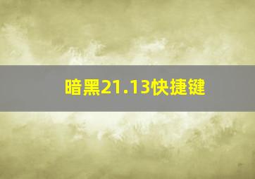 暗黑21.13快捷键