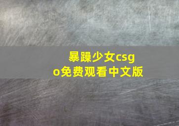 暴躁少女csgo免费观看中文版